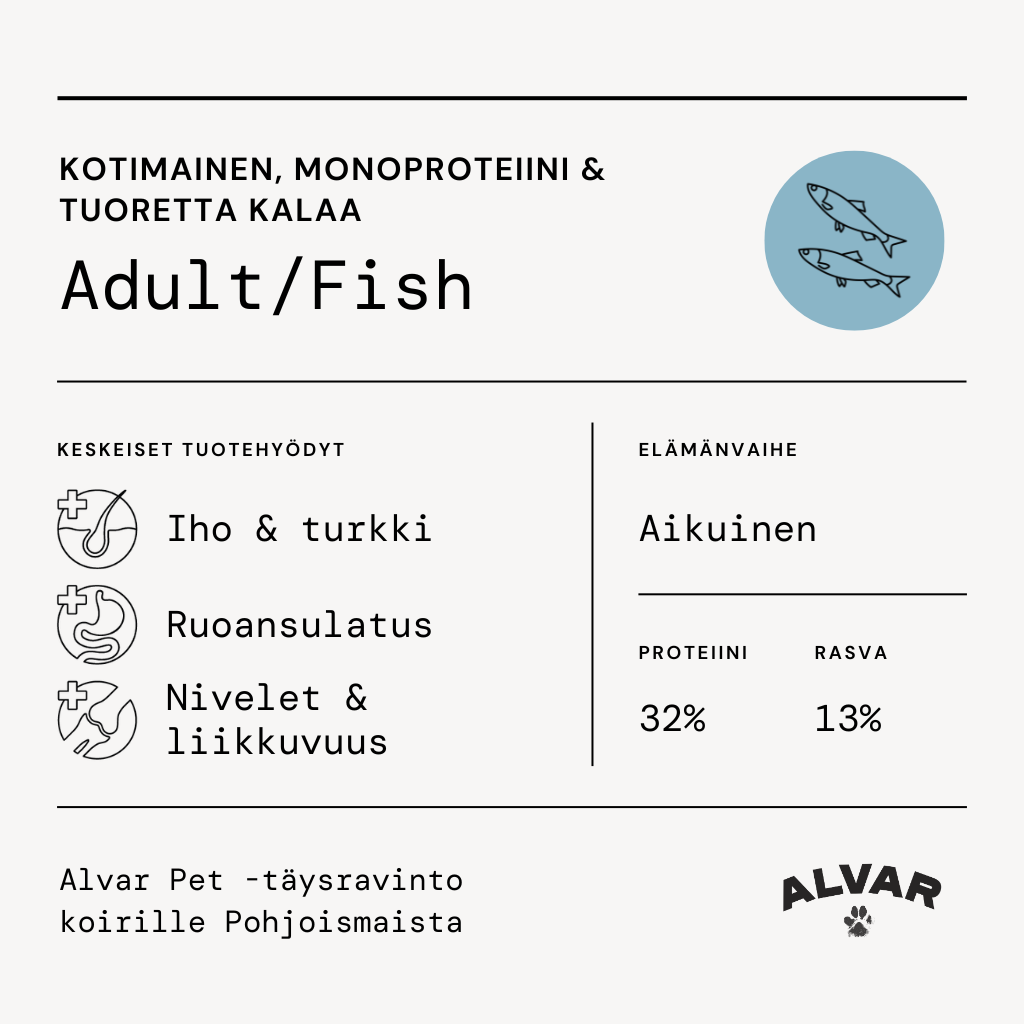 Alvar Pet Adult/Fish tørfoder 7 kg