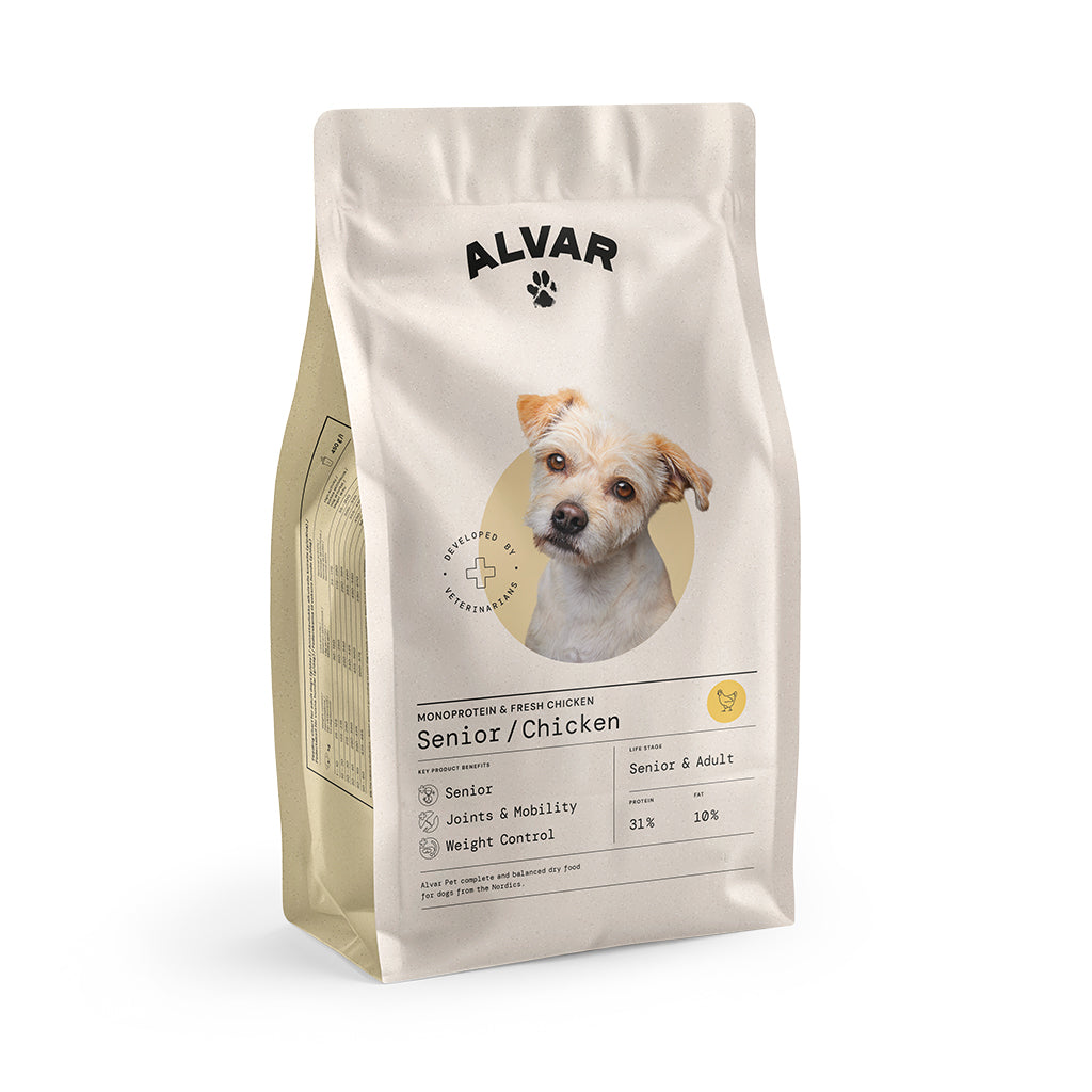 Alvar Pet Senior/Chicken torrfoder 4 x 7 kg