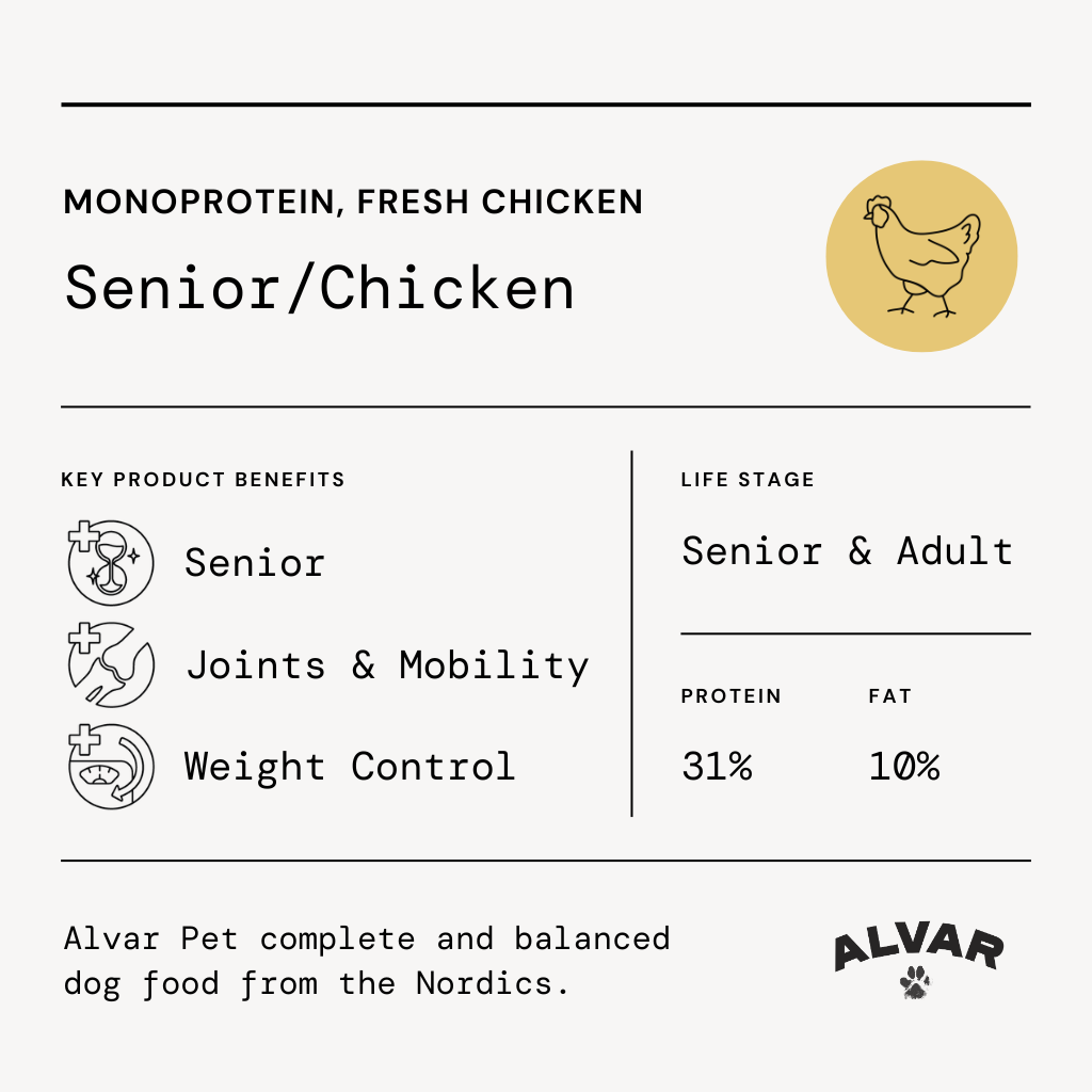 Alvar Pet Senior/Chicken torrfoder 2 kg