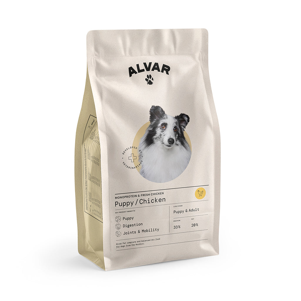 Alvar Pet Puppy/Chicken kuivaruoka 2 x 2 kg