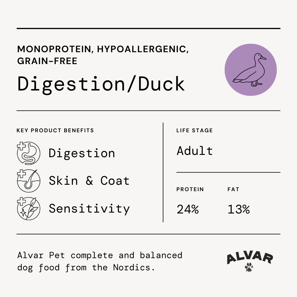 Alvar Pet Digestion/Duck tørfoder 7 kg 